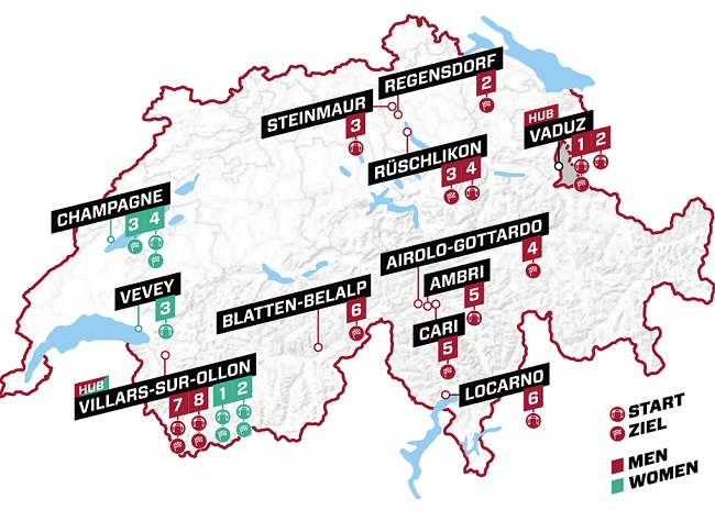 Tour de Suisse Etappenplan 2024